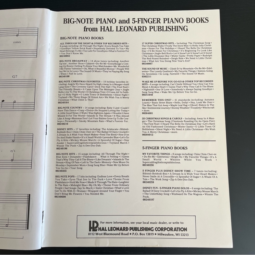 Big Note Easy Piano Merry Christmas Book Bill Boyd Hal Leonard 1987 Sheet Music - Picture 16 of 16